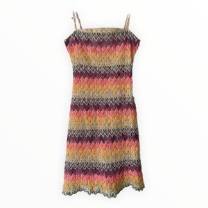 Vintage Colorful Crochet Y2K XOXO Dress